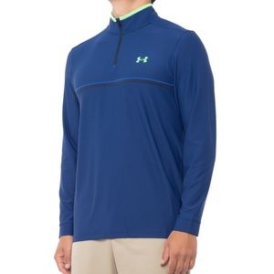 ☀️🆕 Under Armour Playoff 2.0 Zip Neck Shirt UPF 30 Blue